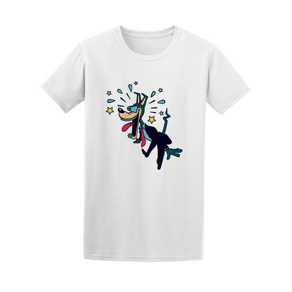 Vintage Toons Surprised Tux Dog T-Shirt Men -Image by Shutterstock, Male Medium