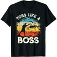thumbnail image 1 of Vintage Toss Like A Boss Funny Cornhole Lover Team Corn Hole T-Shirt, 1 of 5