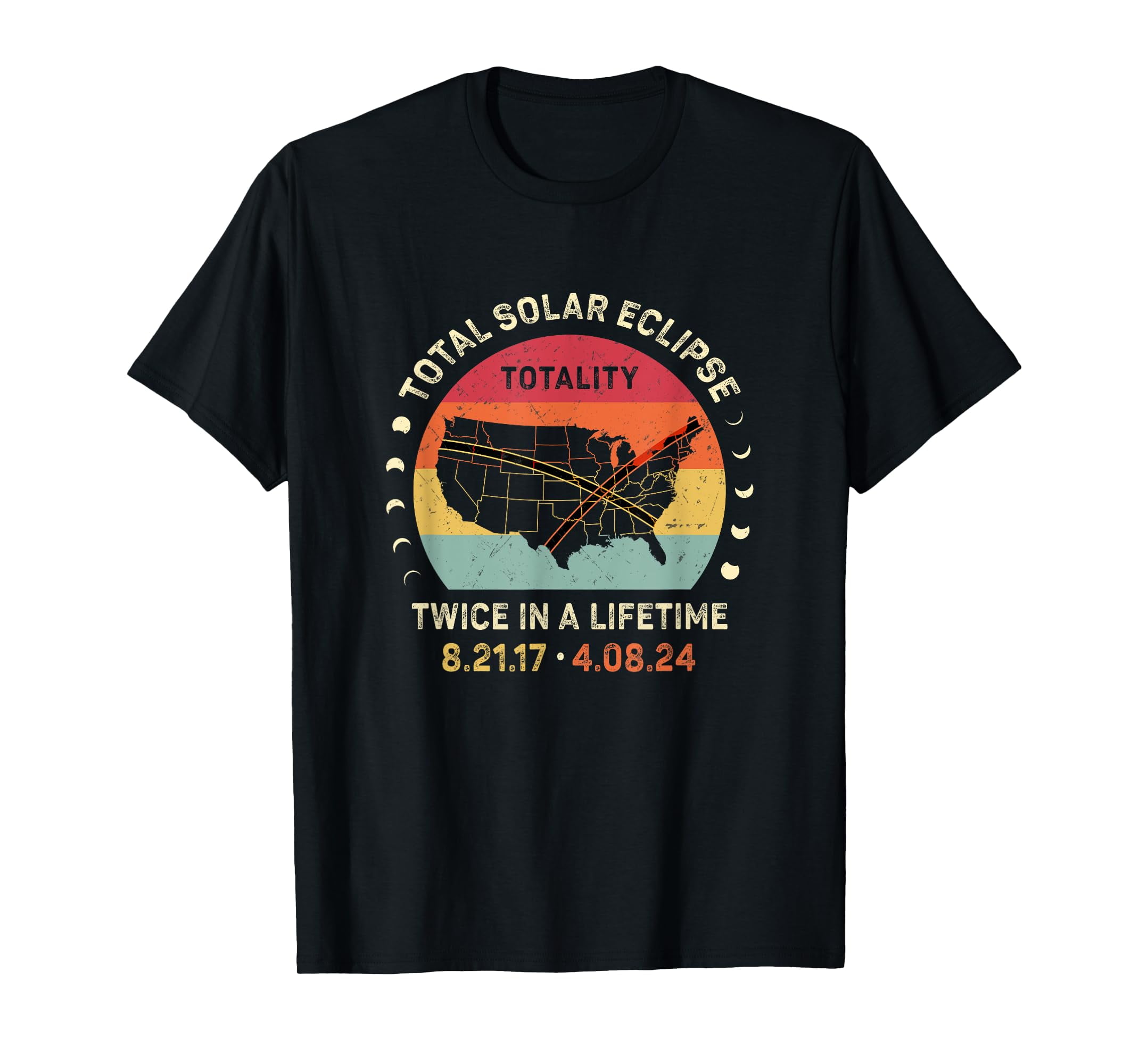 Vintage Total Solar Eclipse 2017 2024 Twice In A Lifetime TShirtM