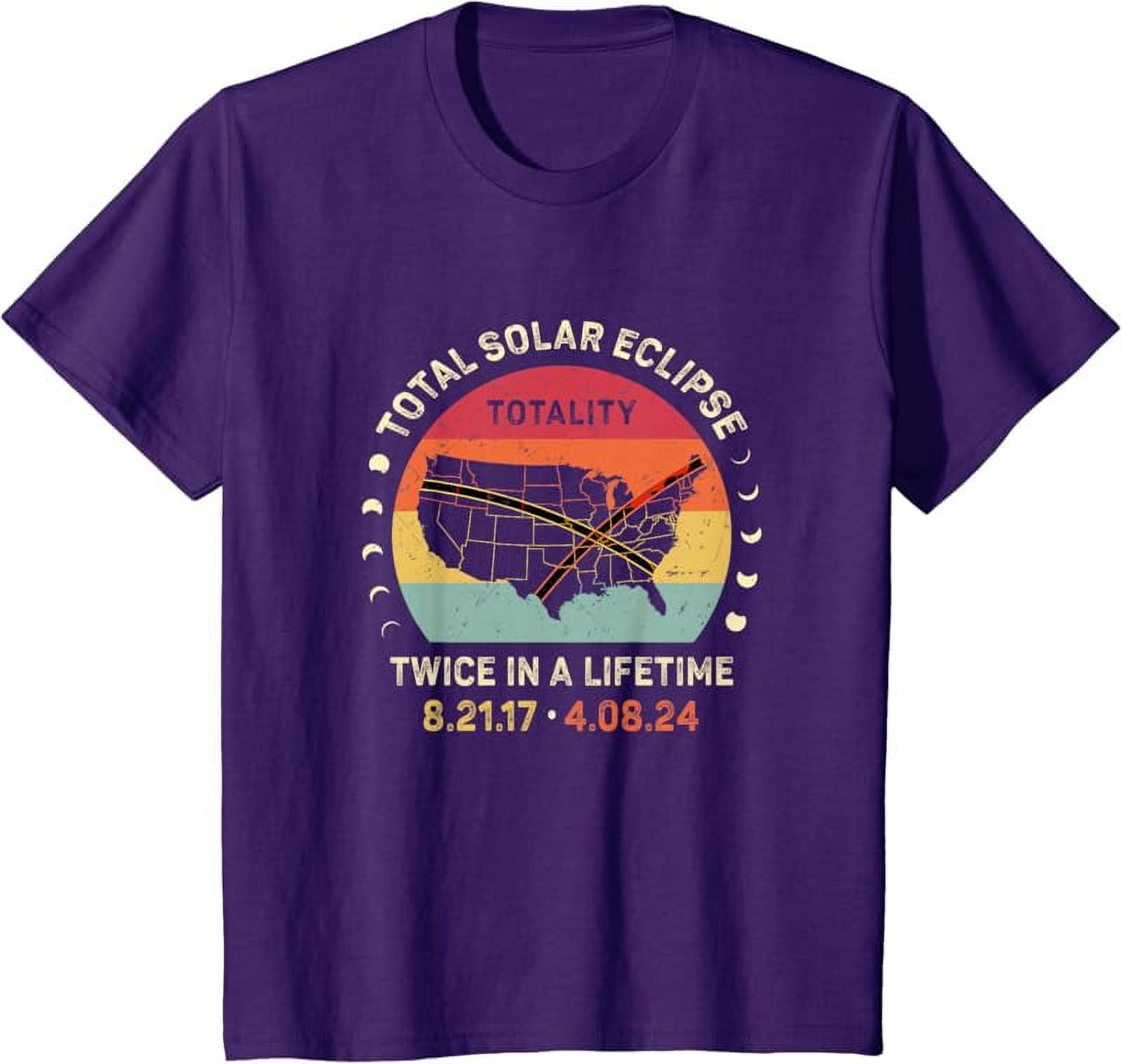 Vintage Total Solar Eclipse 2017 2024 Twice In A Lifetime TShirt