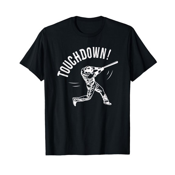 Vintage Touchdown Baseball Graphic T-Shirt for Fun and Playful Sports Enthusiasts