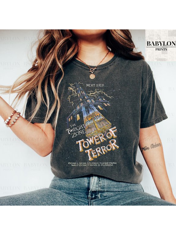 Vintage Tower Of Terror Comfort Colors T-Shirt, Disney Rides Shirt, Disneyworld Disney Tee, Hollywood Studios Shirt Twilight Zone Tee, Disney Vacation Shirt
