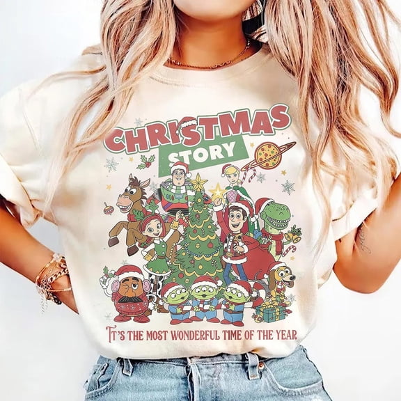Vintage Toy Story Christmas Signatures Shirt, Disney Pixar Holiday Tee, Disney Christmas Party Shirt, Gift for Toy Story Lovers