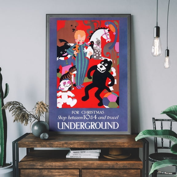 Vintage Toys Art Print, London Underground Poster, Xmas Poster, Christmas Print, Poster Only