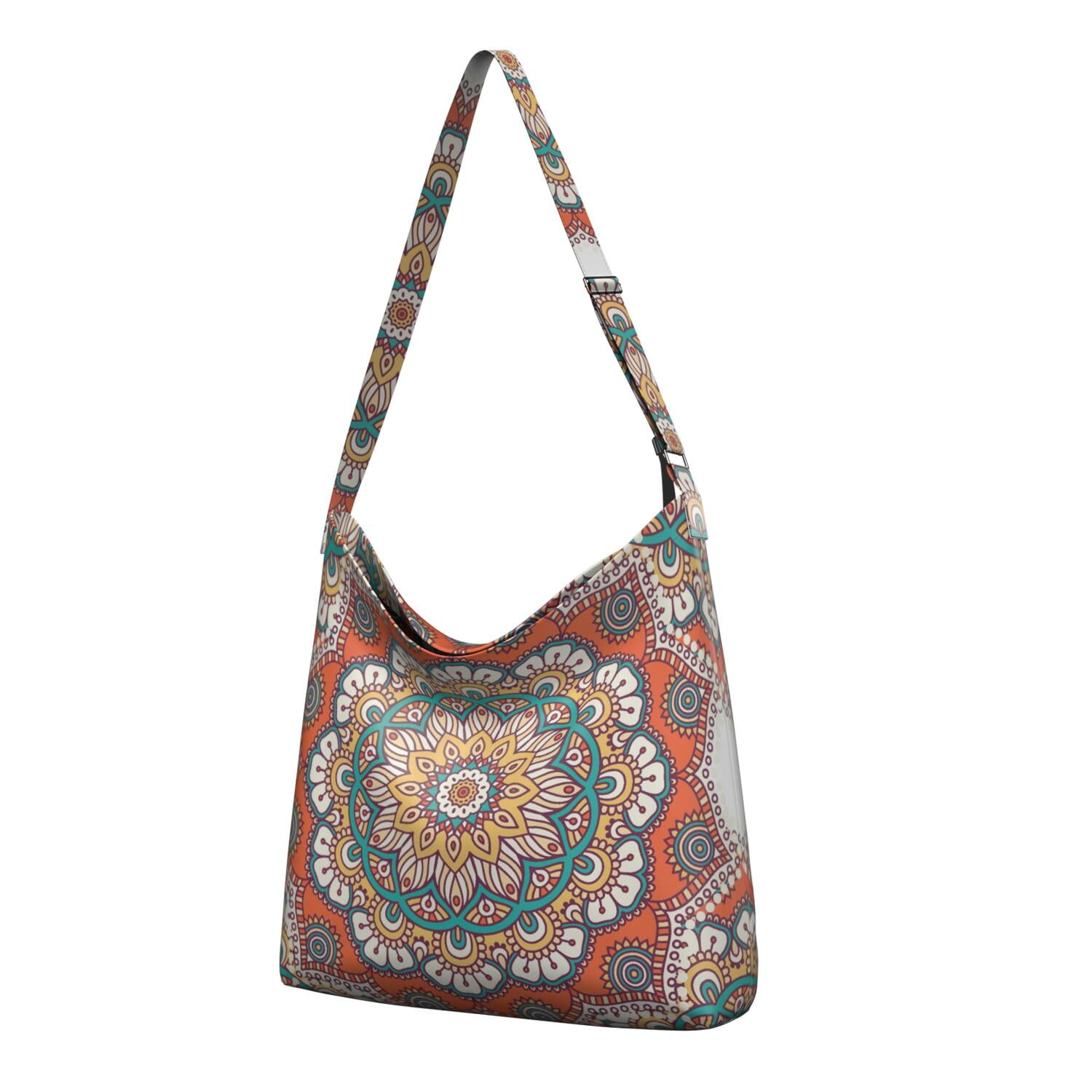 Vintage Traditional Mandala Tote Bag Fashionable Large Capacity Shopper Bag for Travelers