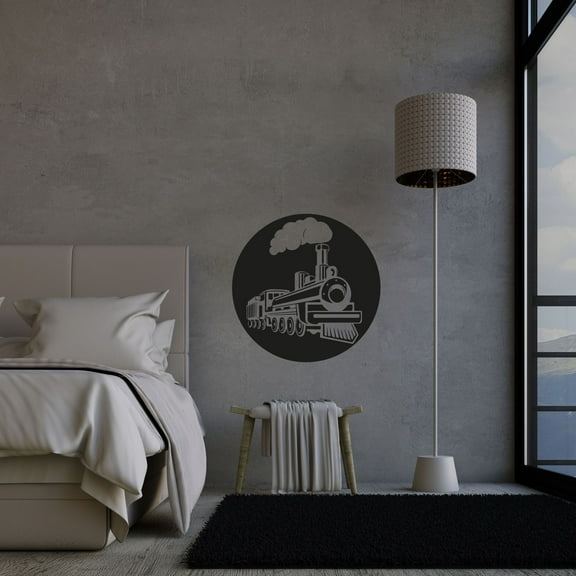 Vintage Train Beautiful Train Silhouette Steam Engine Kids Room Wall DecorVinyl Wall Art Sticker Decal Décor Home Room Kids Room Boys Girls Room Train Lover Living Room Decor Size (10x10 inch)