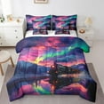 thumbnail image 1 of Vintage Train Comforter Set Colorful Starry Sky 7 Pieces Bedding Set Chil Train Transport Steam Engine Retro Full Bed In A Bag,Rail Vehicles Fitted Sheet Rustic Scenery Comforter, 1 of 5