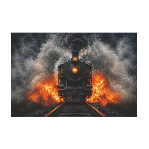 Vintage Train Locomotive Railway Canvas Wall Art for Living Room Bedroom Office 12*18in