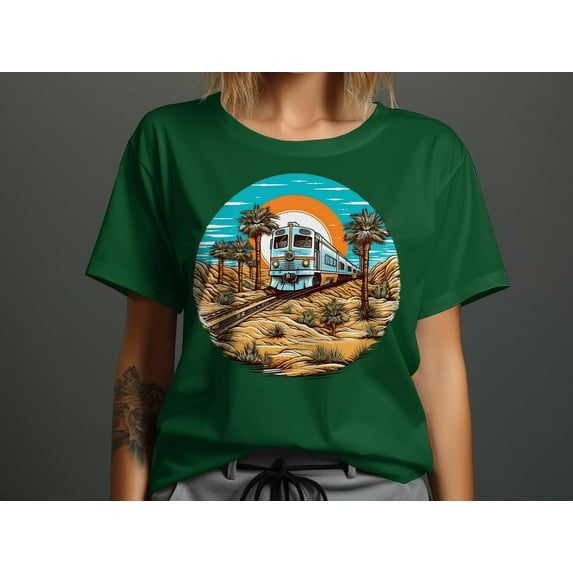 Vintage Train Locomotive Tshirt, Mens Soft Tee, Train Lover Tshirt, Gift for Train Collector, Gift for Train Lover Railroad T-Shirt
