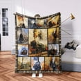 thumbnail image 1 of Vintage Train Printed Blanket, Railway Locomotive Theme Throw for Bed Couch Sofa, Multi-Purpose Travel Camping Office Use, Gift Idea for Train Lovers, 1 of 4