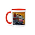 thumbnail image 1 of Vintage Transatlantique French Line Ocean Liner Poster, 11oz Two-Tone Red Mug, 1 of 7