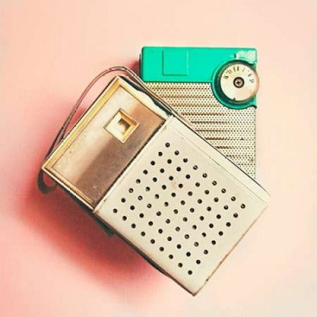 Vintage Transistor Radio on Pink Canvas Art - Vicki Dvorak (24 x 24)