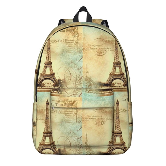 Vintage Travel Adventure Backpack for Women, Paris Holiday Trip School Bookbag, Elegant Girly Journey Airplane Daypack