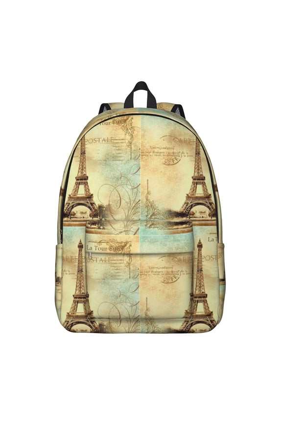 Vintage Travel Adventure Backpack for Women, Paris Holiday Trip School Bookbag, Elegant Girly Journey Airplane Daypack