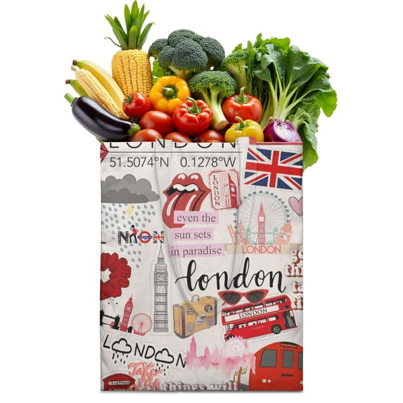 Vintage Travel Canvas Shopping Tote – Fashionable Paris Style Handbag for Vacation and Adventure