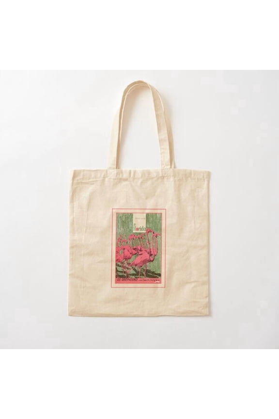 Vintage Travel Florida Canvas Tote Bags, Reusable Shopping Bag