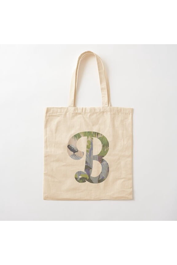 Vintage Travel Letter B Cotton Tote Bag Canvas Tote Bag, Family Gift For Mother, Her