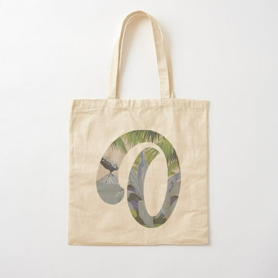 Vintage Travel Letter O Cotton Tote Bag Canvas Tote Bag, Family Gift For Mother, Her