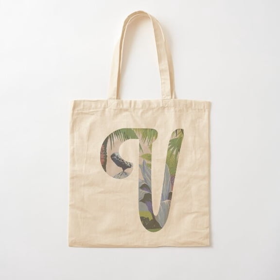 Vintage Travel Letter V Canvas Tote Bags, Reusable Shopping Bag
