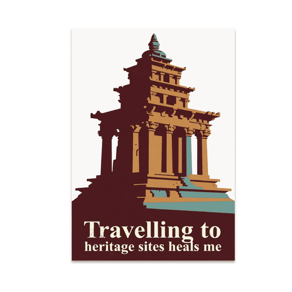 Vintage Travel Wall Art - Cultural Heritage Site Enthusiast - 13x19 Poster Print