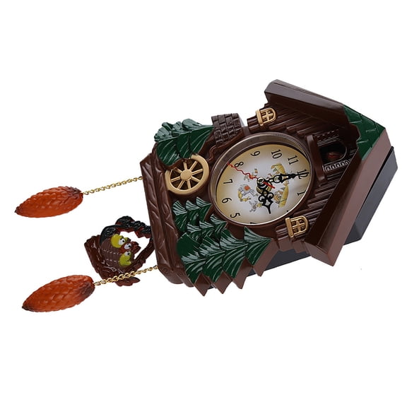 Vintage Tree House Cuckoo Wall Clock 12.6 inches / 32 cm Decorative Art Clock with Large Arabic Numerals