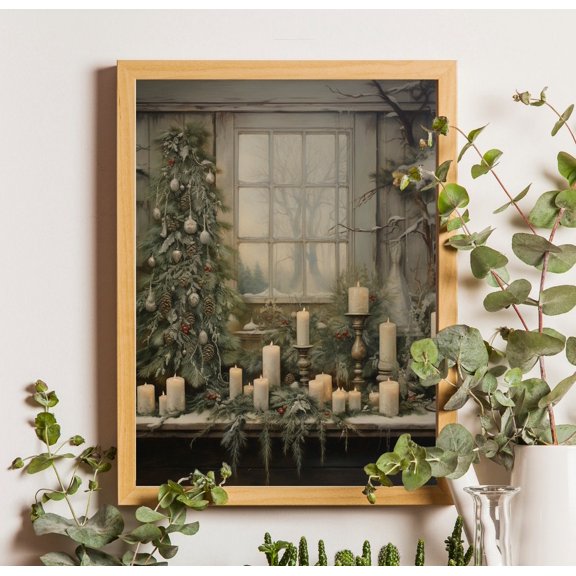 Vintage Tree : Moody Winter Decor, Unframed Canvas Size 12x18