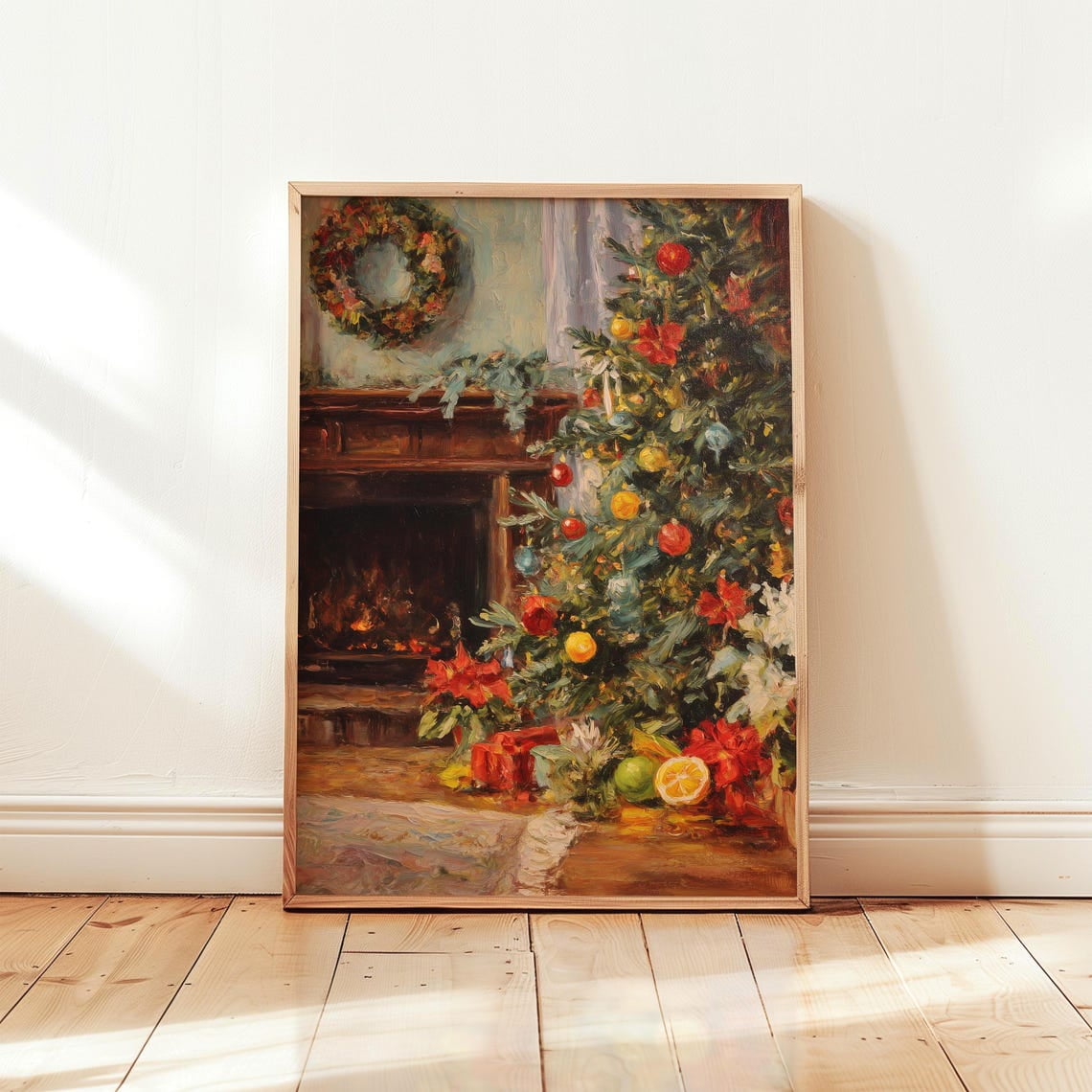 Vintage Tree Poster, Cozy Festive Tree, Classic Scene, Nostalgicdecor ...