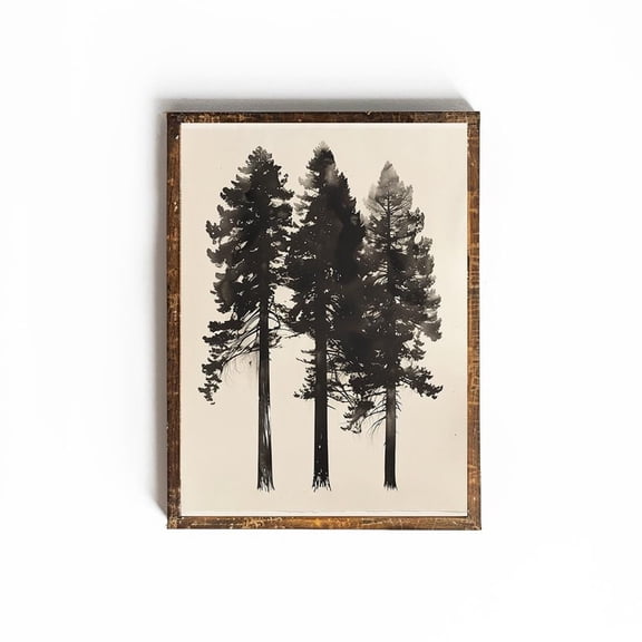 Vintage Tree Poster Redwood Tree Redwood Botanical Poster Cottagecore Tree Wall Art Dark Academia Tree Poster Moody Wall Art, 12x18 UNFRAMED