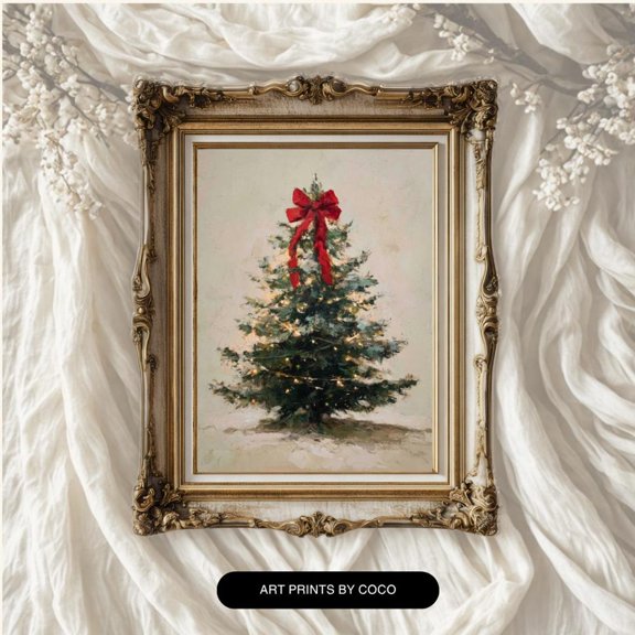 Vintage Tree Print, Festivedecor Wall Art Home Decor #17, Unframed Canvas Size 16x24