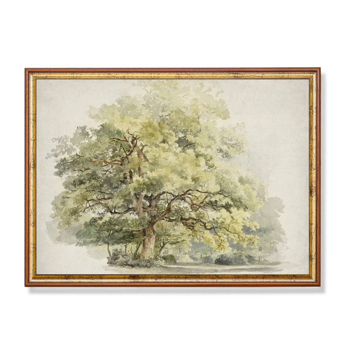 Vintage Tree Rustic Landscape Art UNFRAMED Poster, Wall Art for Decor ...