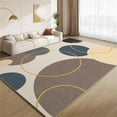 thumbnail image 1 of Retro Brown Gray Area Rugs, Modern Circle Geometric Entryway Carpet, Short Pile Non-Slip Doormat Soft Washable for Living Room Bedroom Front Door Hallway 2x3ft(Small), 1 of 7