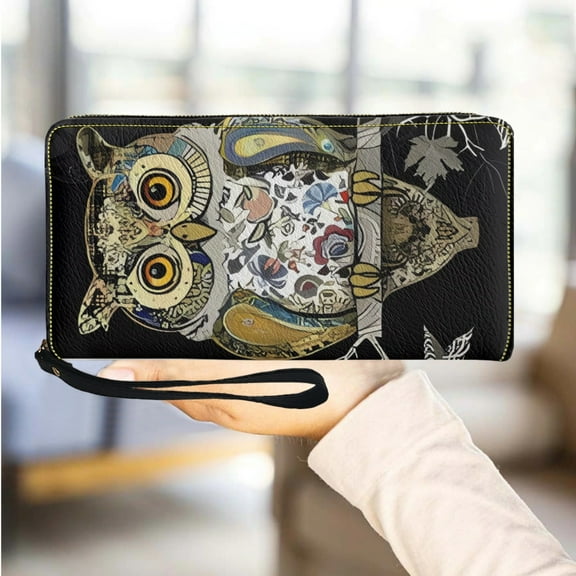 Vintage Tribal Owl Ladies Wallet Long Girls Mini Pu Leather Small Clutch Commuter Shopping Purse Card Holder carteira feminina