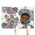 thumbnail image 1 of Vintage Tribal Paisley Pet Mat - Elegant Abstract Pattern, Waterproof Bowl Mat, 1 of 5