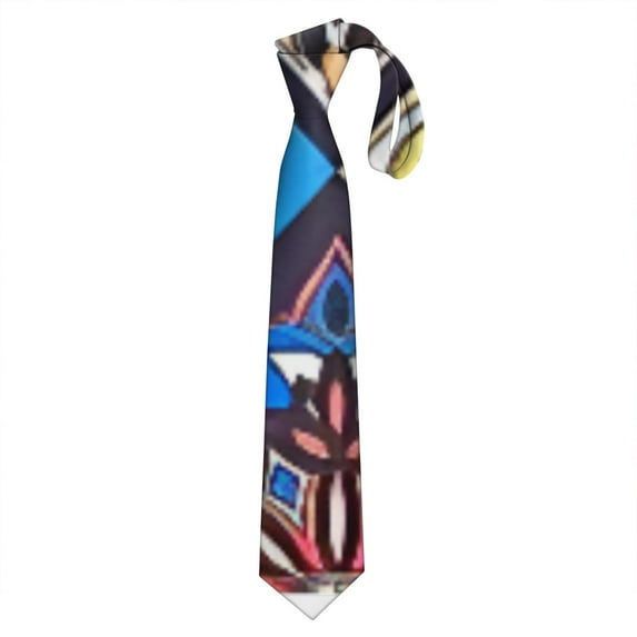 Vintage Tribal Patterns Men's Necktie - Rustic Satin Formal Tie for Weddings