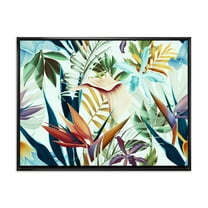 Vintage Tropical Flowers I 20 in x 12 in Framed Painting Canvas Art Print, by Designart
