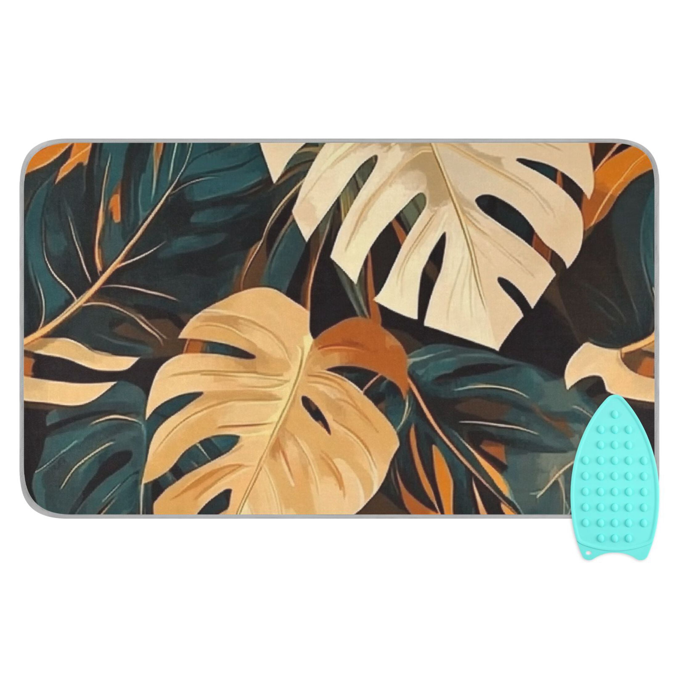 Vintage Tropical Plants Ironing Mat Blanket for Table Top Travel Portable Ironing Board Pad 47.2x27.6 Inch