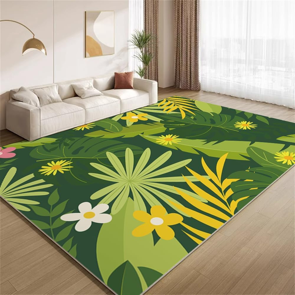 Funky Small Rugs Vintage Tropical Plants Rug 2x3ft Small Area Rugs Funky Palm Leaves ...