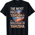 thumbnail image 1 of Vintage Tropical Sunset Religious T-Shirt The Most High Yahuah Yahusha Faith Graphic Tee Retro Beach Apparel for Men and Women, 1 of 6