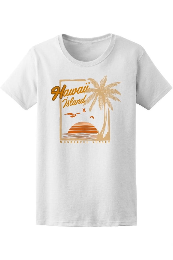 Vintage Tropical Sunset Surf T-Shirt Women -Image by Shutterstock, Female x-Large