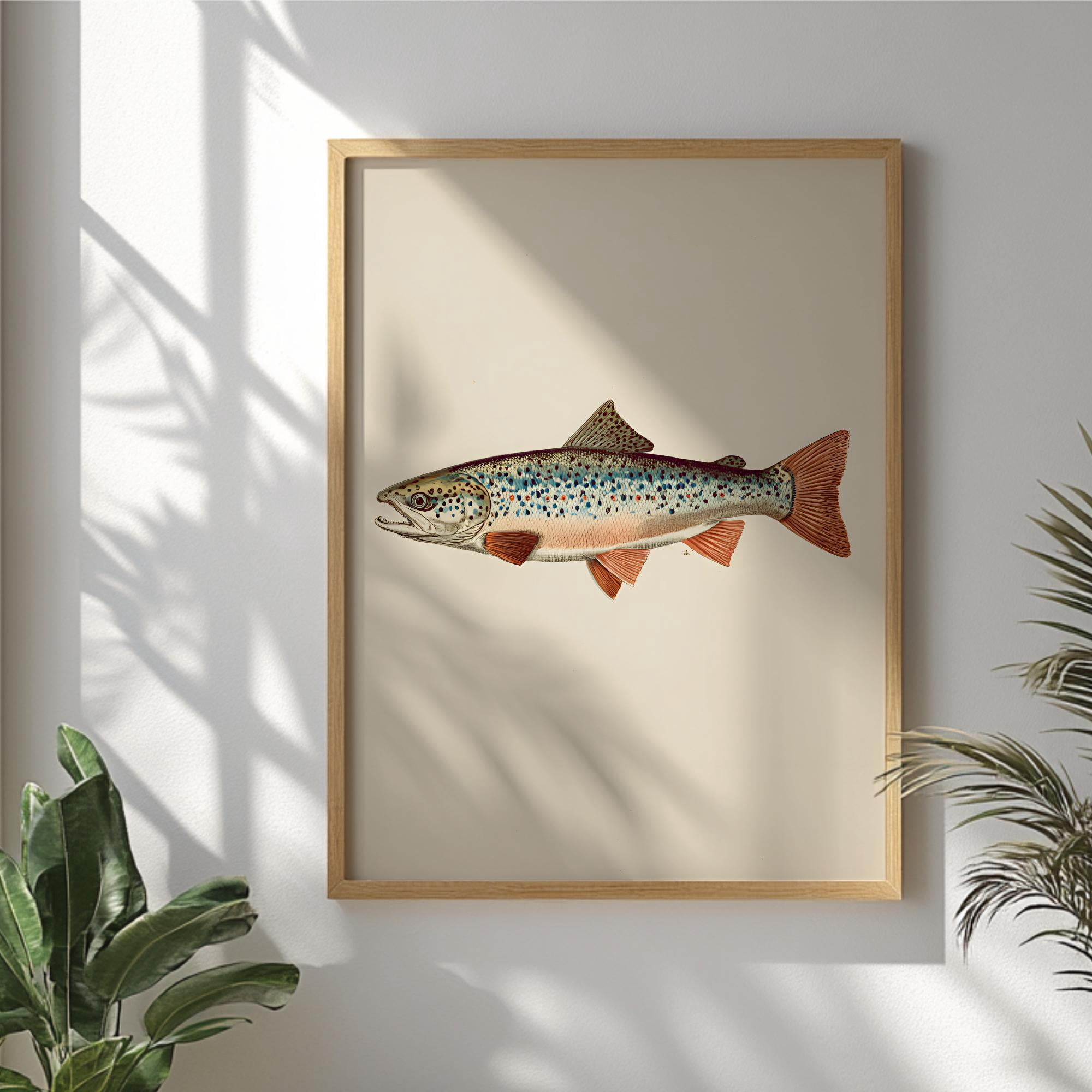 Stoddle Fish Vintage Trout Freshwater Fish Wall Art Rustic Cabin Decor Lake House ...