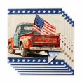 thumbnail image 1 of Vintage Truck 4th of July Cloth Napkins, Blue Star Beige Independence Day Washable and Reusable Dinner Napkins Set of 6, Table Napkin for Kitchen Party Birthday Wedding Hotel Housewarming 20"x20", 1 of 9