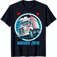 thumbnail image 1 of Vintage Truck Graphic Black T-Shirt with KBIUGE 2076 Design, 1 of 5
