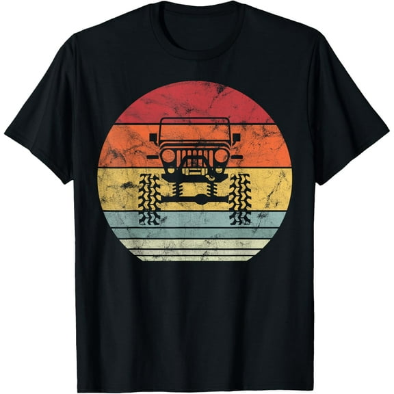 t-shirt Vintage Truck Retro Sunset 4x4 Car Off Road T-Shirt mens，black，women，funny，journey，Crew Neck, Short Sleeve,printing