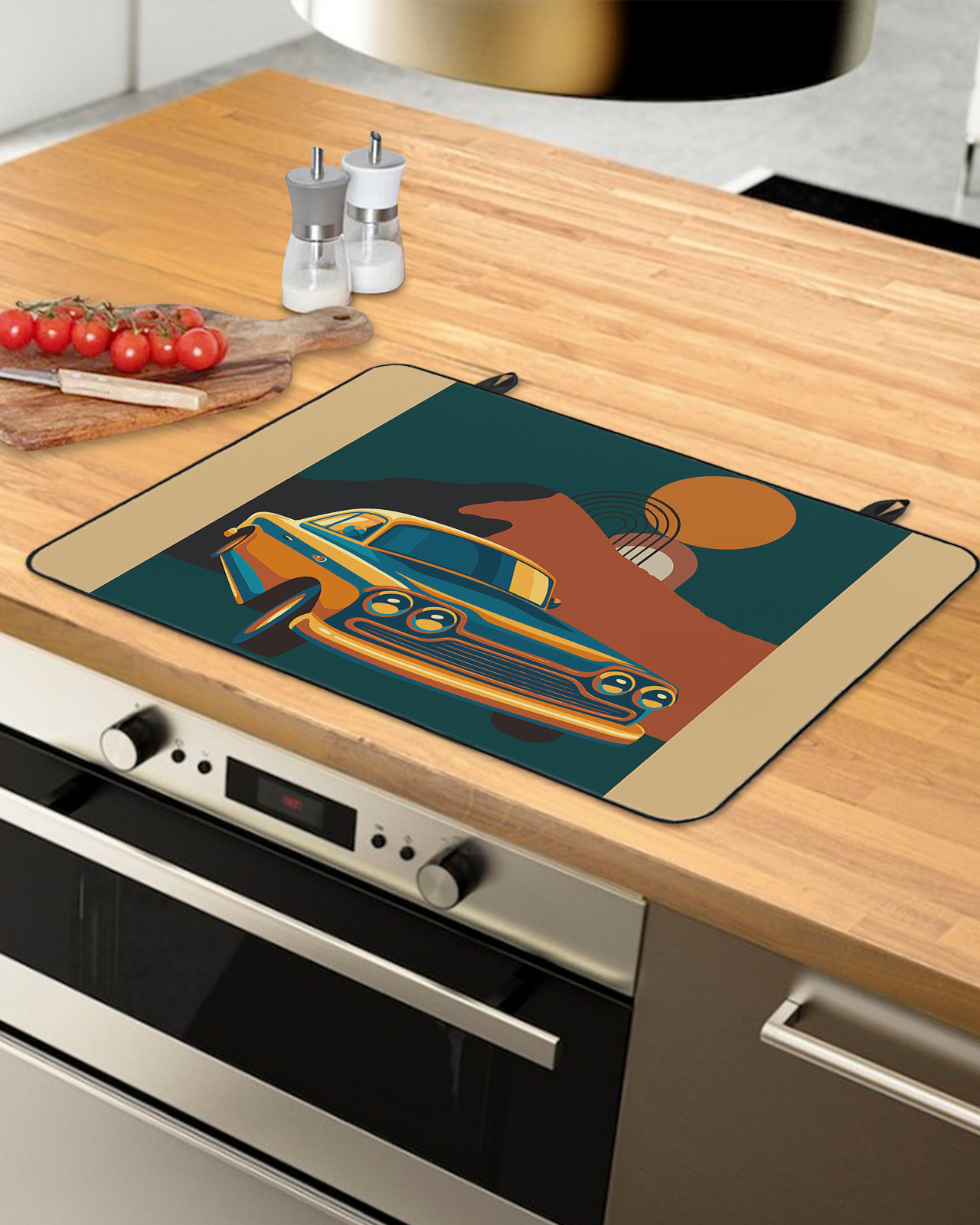 Vintage Truck Stove Top Covers for Electric Stove, Heat Insulation