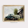 thumbnail image 1 of Vintage Truck Wildflower Farm, Able, Scenic Wall Art, White Flower Art, Rustic Countryside Wall Decor Home Decor, 24x36 UNFRAMED, 1 of 3