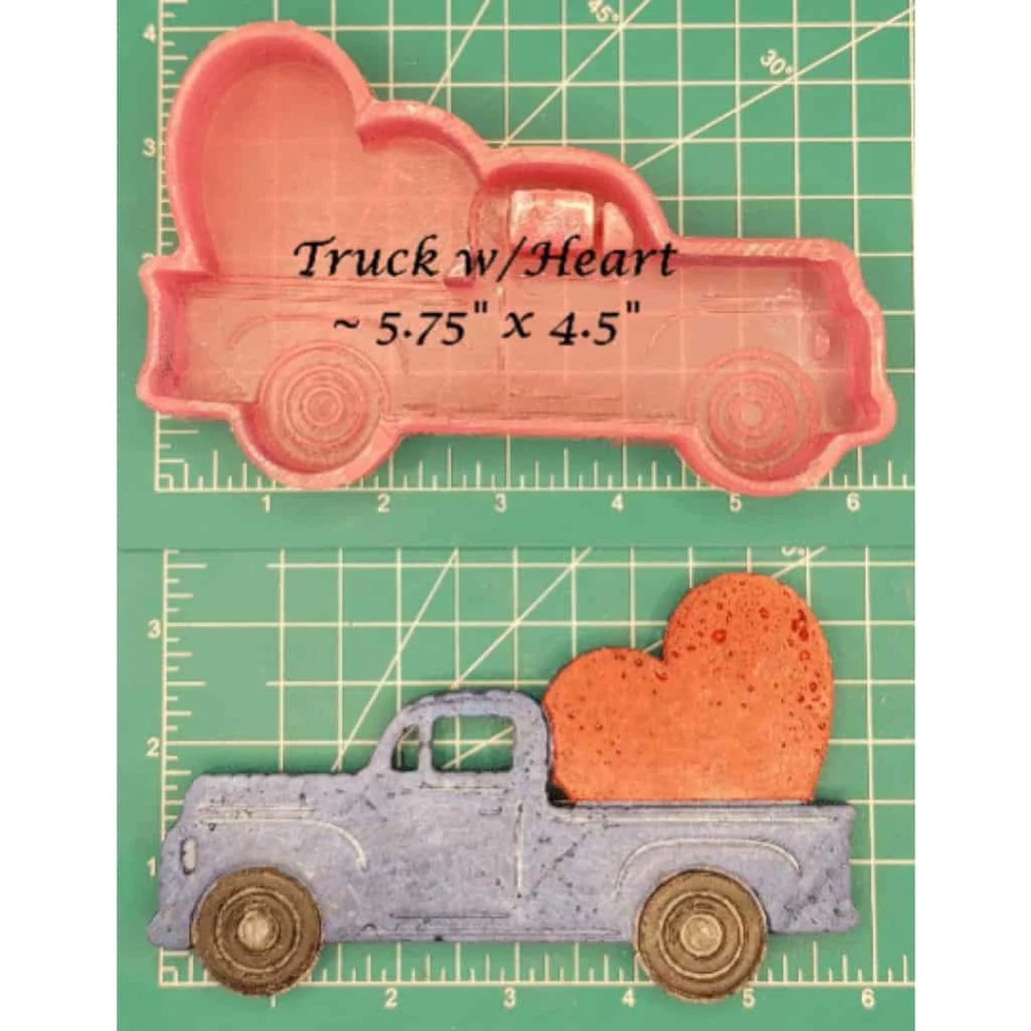 Vintage Truck with Heart Silicone Freshie Mold