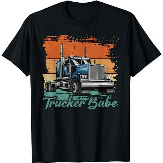 Vintage Trucker Babe Truck Driver Woman Trucker T-Shirt