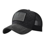 Vintage Trucker Hats for Men American Flag Patch Breathable Mesh Classic Baseball Caps Adjust Cotton Running Ball Hats