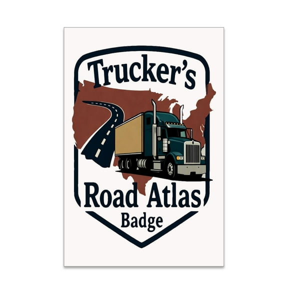 Vintage Trucker Art - Truck Driver Office Decor - 13x19 Poster Print