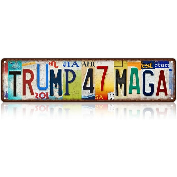 Vintage Trump 47 Maga Wall Decor Street Signs Metal Tin Signs 16 x 4 Inches